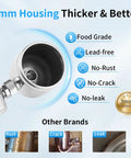 Inside view of Stainless Steel Under Sink Water Filter For Faucet With 360 Degree Rotating Tap Purifier, showing 3mm housing and features.