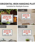 Rock Solid Kickin Custom Metal Signs For Your Biz Or Home Base Featuring Hassle Free Mounting And Weather Resistant Coating in different settings.