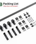 52 Inch Bifold Sliding Barn Door Hardware Track Kit With Side Mounted Black J Shape Rollers For Smooth Quiet Operation