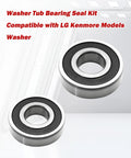 Heavy Duty Washer Tub Bearing And Seal Kit Replaces MDS62058301 For Lg Kenmore Models showing two steel bearings for laundry maintenance.