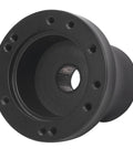Slick Black Steering Wheel Adapter For EZGO TXT And RXV Golf Carts, powder-coated steel, mounts directly to original columns.