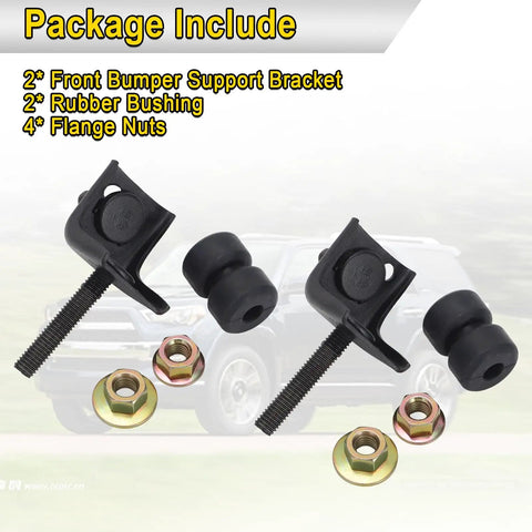 Front Bumper Support Bracket Kit With Bushing And Nuts For Toyota 4Runner 1990-1995 Pickup 1989-1995 And T100 1993-1998 Direct Fit Replacement For OEM 52145-89102 90540-08018