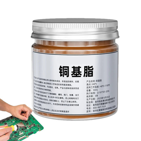 Copper Paste Anti Seize Lubricant For Heavy Duty Automotive Use High Temperature Multipurpose Paste jar with label.