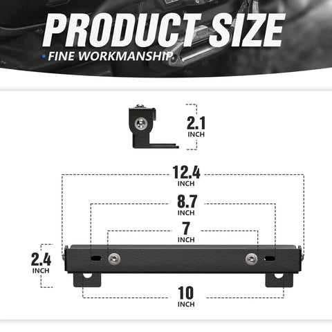 Flip Up Winch License Plate Frame For 10 Inch Hawse Fairlead Universal Front Bracket Relocation Mount Bumper Winch Roller Easy Install Fits Most Pickup Trucks Off Road SUVs And Jeeps with 12.4 inch dimensions