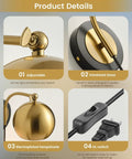 Gold Plug In Wall Sconces Set Of 2 Industrial Vintage Boho Adjustable Lighting Fixtures With E26 Sockets product details close-up