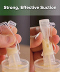 Fresh Mama Game Changer Colostrum Collector Set Bpa Free Silicone Collection Cups Easy Breast Milk Kit in use, demonstrating suction.