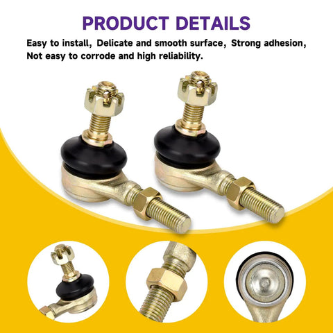 10mm Left And Right Hand Tie Rod Ball Joint For Chinese Kids ATVs Quad Go Karts 50cc 70cc 90cc 110cc 125cc Direct Fit Replacement For Your Ride Fits TaoTao Coolster SunL NST Roketa Kazuma Buyang Loncin Lifan Baja Icebear Go Kart Parts.