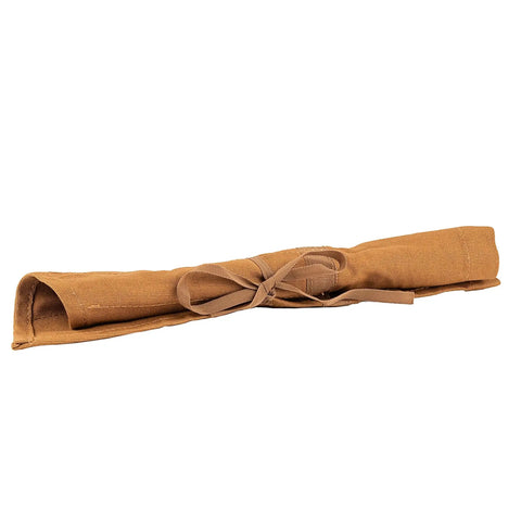 Heavy Duty Tool And Wrench Roll With Eleven Pockets In Brown Canvas For On The Go Organization Fits Six To Twenty Five Millimeter Wrenches