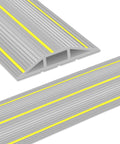 Heavy Duty Ten Foot Floor Cord Cover With 3 Channel PVC Cable Protector For Wires Indoor Outdoor Cord Hider, grey