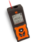 Compact Digital Laser Distance Meter With Backlit Screen For Real Time Distances, Area And Volume, 130 Foot Range, Switch Between SAE And Metric Units In Inches, Feet And Meters, Measure From Either Base Or Top, black and orange