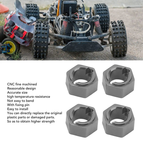 7Mm Hex Wheel Hub Adapter For RC Scale Crawlers with Bulletproof CNC aluminum alloy, four adapters for 1/24 models.