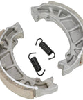 Rear Drum Brake Shoes Replacement For Mini Bikes And Scooters 105mm Fit Coleman CT200U with springs, metallic finish