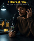 Man using 2.4GHz Wireless XLR Transmitter And Receiver Set For Live Shows And Studio Use, Plug And Play For Stage Performances