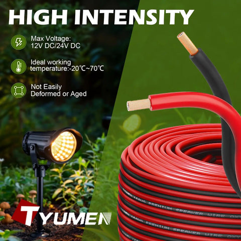 22 Gauge Copper Wire 100 Feet OFC 21 Strand 014mm 22AWG Red Black Low Voltage Speaker Automotive Electrical Cable Pro Grade