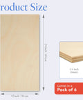 Baltic Birch Plywood Sheets 6 mm Thick 1/4 X 12 X 24 Inch Pack Of 6 B/BB Grade craft wood dimensions illustration.