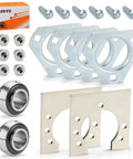 1 Inch Live Axle Bearing Kit For Go Karts Mini Bikes Trikes And Off Road ATVs With 3 Hole Flangette Mount Hangers