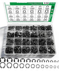 330 Piece Carbon Steel EC Type Snap Rings Set With 24 Sizes Shaft And Hole Retaining Rings Spring Circlips Kit For Mechanical Repair And Auto Parts Fixing in assorted organizer case