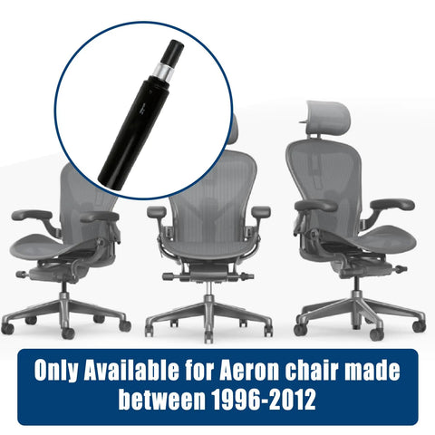 6 Inch Pneumatic Gas Cylinder For Classic Aeron Chair Replacement shown beside Aeron chairs 1996-2012