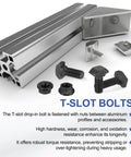Beefy M5x12mm T Slot Bolts 16 Pack Drop In Hammer Head with Hex Flange Nuts and T Bolt Studs on aluminum extrusion profile