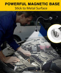 Mechanic using Grill Lights For Night Barbecues With Magnetic Base 360 Degree Gooseneck Super Bright LED on car engine