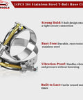 14PCS 304 Stainless Steel T-Bolt Hose Clamp Set, heavy duty for secure connection, rust-resistant, durable, and vibration-proof