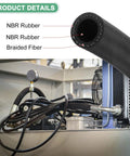 Cross-section of heavy duty fuel line hose for automotive engines and equipment three quarters inch inner diameter 19mm, NBR rubber.