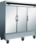 Massive 81 Inch Triple Door Freezer Packin A Hella Generous 61 Cubic Feet Of Bottom Mount Storage Crafted From Slick Stainless Steel.