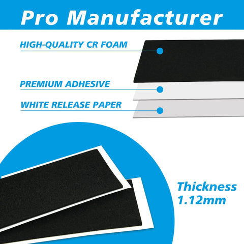 30 Sheets Fingerboard Foam Grip Tape 38mm By 110mm Soft Black Non Slip Grip For Tricks And Grinds CR Foam Layers