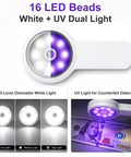 Autofocus Digital Microscope Portable Handheld Scope With 2In IPS Screen And Dual LED Lights 10-200X Zoom For Easy Coin And Jewelry Check Grab And Go For Adults And Kids With Clear Macro View showing 16 LED beads white and UV dual light