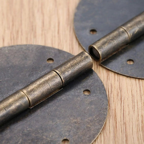 2 Pack 60mm Antique Bronze Round Door Butt Hinges For Wood Boxes And Cabinets Vintage Jewelry Chest Suitcase And Furniture Fittings
