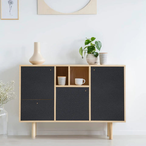 Matte Black Peel And Stick Wallpaper Roll That Gives Cabinets And Countertops A Fresh Waterproof Finish Used on Cabinet Doors