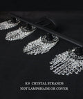 Matte Black 4 Light Crystal Vanity Light Over Mirror for Bathroom with metal frame and K9 crystal strands, side view