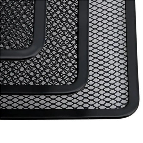 Close-up of metal wire mesh of Durable Home Office Mail Sorter And File Organizer Tray Set, black finish