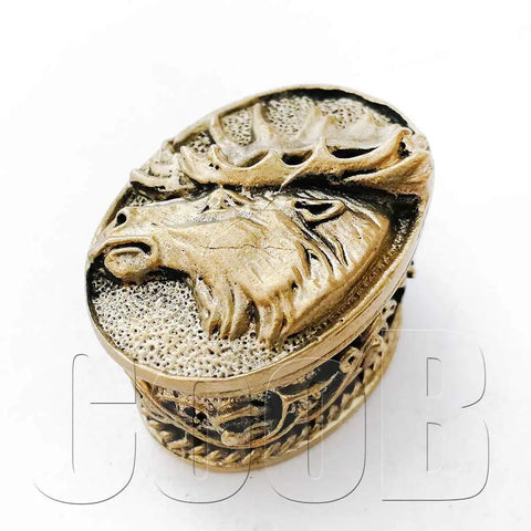 Bronze Hand Cast Knife Guard Bolster And Pommel Set with moose design, DIY Kit for Knife Makers Moose Hunting Projects Vacuum Cast Finish