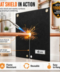 Silicone Coated Fiberglass Welding Blanket And Heat Shield Pad For Soldering Copper Pipes 12 By 12 Inch Flame Protector in use