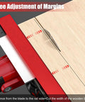 Pro Grade Circular Saw Guide Rail For 12 Inch Saw Base demonstrating margin adjustment on wood.