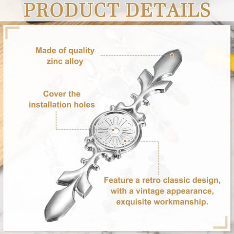 Retro Vintage Cabinet Backplates Set For Wardrobes And Dressers, Zinc Alloy Back Plate with Silver Finish, Product Details