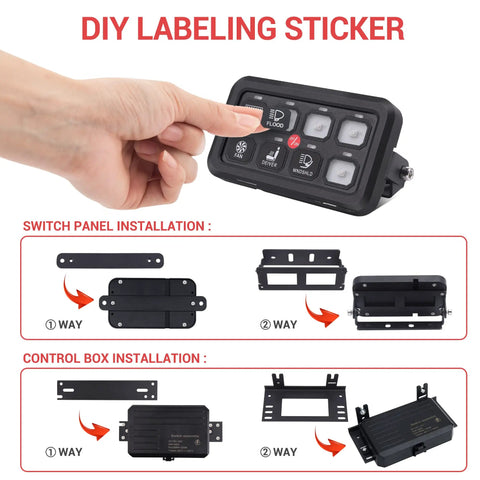 8 Gang Switch Panel With Blue LED Touch Control For Trucks ATVs UTVs Boats And Campers Universal Momentary Switch installation guide