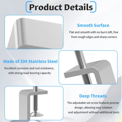 Beefy Heavy Duty 46mm C Clamp For Small To Medium Projects, 13-42mm Clamping Range, M8 Screw Thread, Stainless Steel 304 Construction, Compact 46mm Height, Durable Pro Grade Screw Clamp For DIY, Metalworking, And Fabrication. 304 stainless C clamp with deep threads