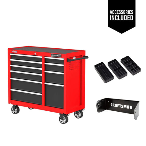 41 Inch Rolling Tool Chest With 10 Drawers And Soft Close Full Extension Slides, 18 To 20 Gauge Steel I Frame Construction