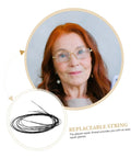Replaceable Eyeglass Repair Thread for Quick Eyewear Adjustments, Lightweight Fixing String Kit for On-The-Go Repairs shown with woman wearing glasses
