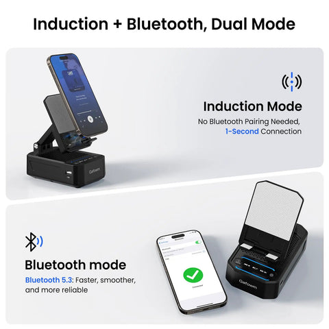 Cell Phone Stand With Instant Wireless Induction Speaker 1 Second Connection And No Pairing Needed All In One Desk Gadget