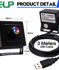 Mini Aluminum USB Security Camera With 170 Degree Wide Fisheye Lens 5MP HD, Durable Aluminum Case, USB 2.0, 3 Meter Cable