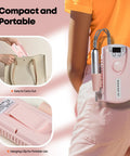 Compact and portable powerful electric nail drill kit with 13 drill bits and 50 sanding bands for at home salon use low noise