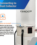 Heavy Duty Dust Collector Bag 19 And 5 Eighths Inch Replacement 1 Micron Filter Fits 18 To 20 Inch Systems close-up installation