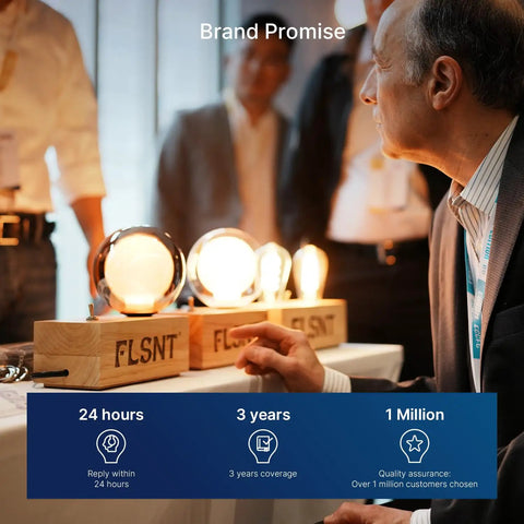 Person examining filament candelabra bulbs at brand display, showcasing Filament Candelabra Bulbs 60W Equivalent E12 LED lamps.
