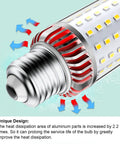 Close-up of 35W LED Light Bulb E26 Base Daylight White 6000K with advanced heat dissipation design