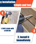 Step-by-step guide showing installation of Heavy Duty Wood Lag Bolts Kit With Washers 40 Pack Half Inch By Ten Inch Hot Dip Galvanized Hex Lag Screws.