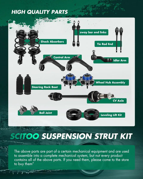 Front Complete Strut And Spring Assembly For 2012 2017 Toyota Camry Replacement With Control Arm Ball Joint Stabilizer Bar Link And Tie Rod End OE Exact Fit Plug And Play, suspension kit parts