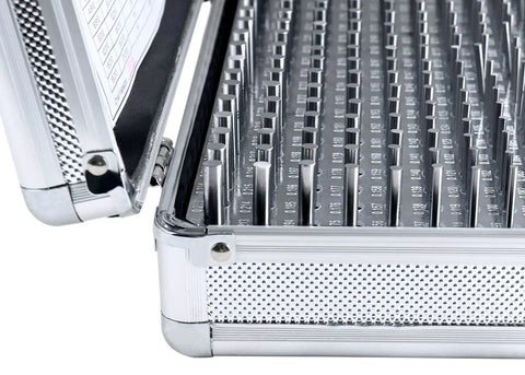 Pro Grade 190 Piece Precision Pin Gauge Set Minus Class ZZ 0.061 to 0.250 Inches 2 Inch Length Heat Treated 60 to 62 RC Aluminum Case for Easy Identification and Accurate Measurements